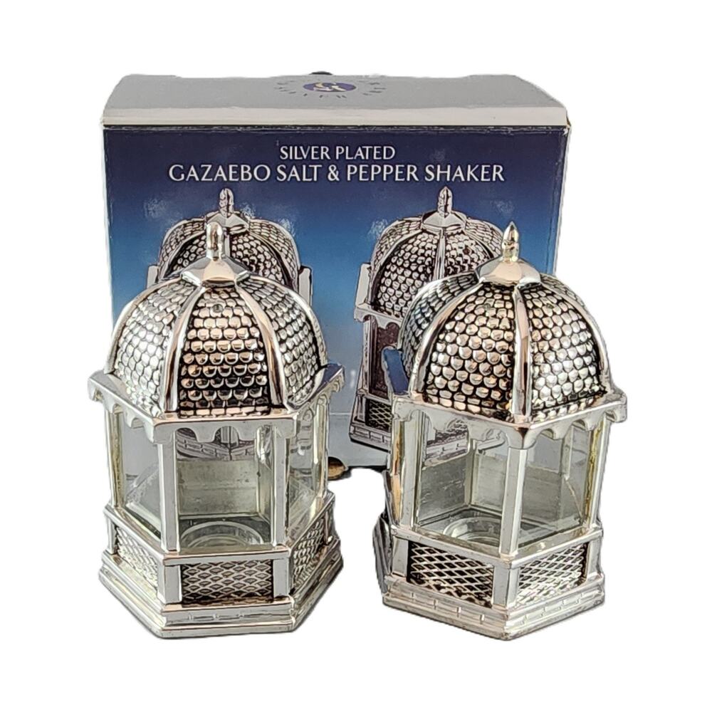 Godinger Gazaebo Salt & Pepper Shaker Silver Plated - New